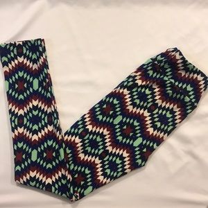LuLaRoe Tween Aztec Print Multi Colored Leggings